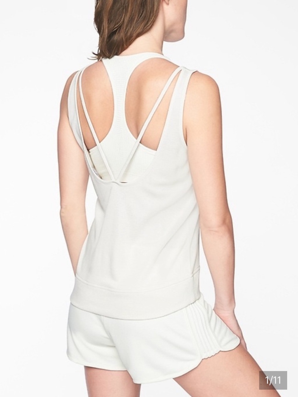 Athleta Carl stone white Serenity V Back Tank. LP new with tags.